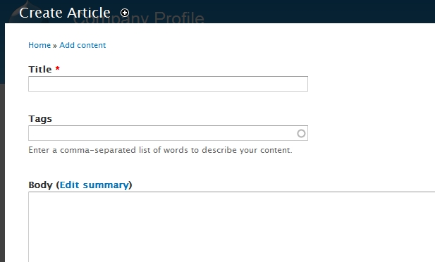 basic fields in article content types