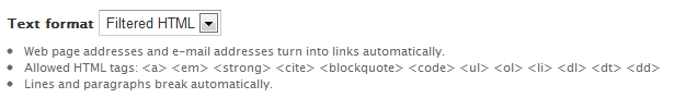 text format in drupal 7
