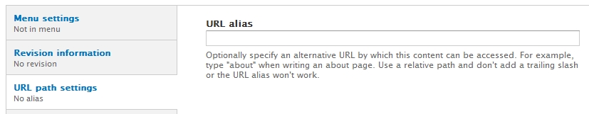 url path settings