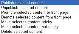 options list to update content in drupal 7